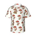 thumbnail image 1 of Fotbe Mushroom Camisa Hawaiana para Hombre Unisex – Camisa Casual de Verano con Botones de Manga Corta de Algodón y Lino,Small, 1 of 7