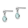 thumbnail image 2 of White Sterling Silver Earring Drop & Dangle Women'S Diamond Swiss Blue Topaz 11 mm 6, 2 of 4