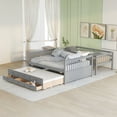 thumbnail image 3 of Tcbosik Twin over Full Size Wood Bunk Bed with Twin Trundle Bed and 3 Drawers for Bedroom, Gray, 3 of 9