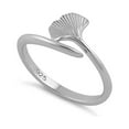 thumbnail image 1 of 925 Sterling Silver Platinum Plated Shell Stackable Women Ring, 1 of 2