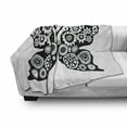 thumbnail image 3 of Steampunk Soft Flannel Fleece Throw Blanket, Insect in Vintage Style Butterfly Mechanism with Cogs and Gears, Cozy Plush for Indoor and Outdoor Use, 50" x 60", Black and White, by Ambesonne, 3 of 6