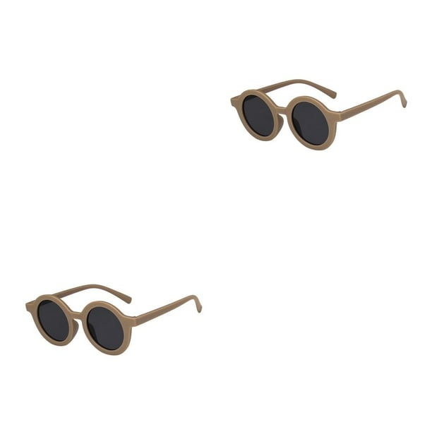 Qarigey Gafas de sol ópticas redondas Gafas para bebés Protección adorable con marco de forma redonda Accesorios de ropa Marrón moca Marrón moca 2Conjunto