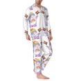thumbnail image 2 of Picia LGBT Gnomes Pattern Men’s Long-Sleeve Sleepwear Set - Soft 2-Piece Loungewear with Pockets, Comfy PJs for Relaxing Nights-Large, 2 of 7