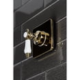 thumbnail image 3 of Kingston KS3042BPL Bel-Air Single-Handle Three-Way Diverter Valve with Square Trim Kit in Polished Brass, 3 of 9
