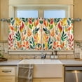 thumbnail image 2 of Yayeee Kitchen Curtains Set of 2 Light Filtering 57"x24" Over Sink Window Panels, Orange Leaves, 2 of 7