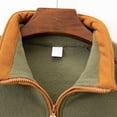 thumbnail image 4 of GigrtiJin Men's Fall Winter Sweatshirt Long Sleeves 1/4 Zipper Stand Collar Blouse Casual Comfy Retro Pullover Top, 4 of 8