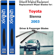 UrbanX 2-IN-1 All Seasons Water Repellency Original Equipment Replacement Wiper Blades For 2003 Toyota Sienna 24" And 18" Driver And Passenger Side (Pack of 2)
