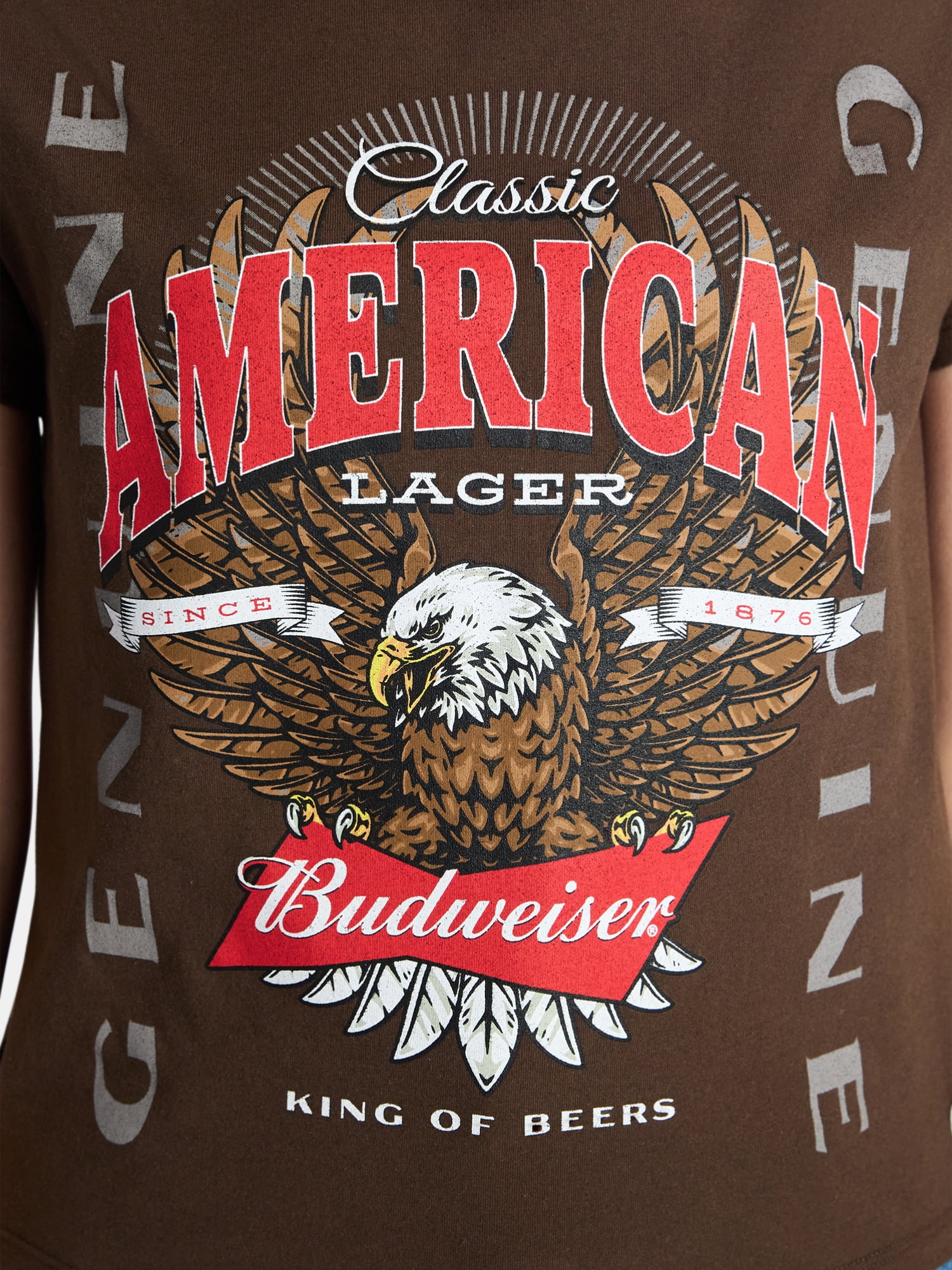 Budweiser Eagle Women's Off the Shoulder Graphic Tee with Short Sleeves, Sizes XXS-XXL