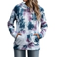 thumbnail image 4 of TWZH Women Tie Dye Printed Hooded Pullover Long Sleeved Loose Pocket Hoodies Tops, 4 of 6