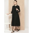 thumbnail image 3 of Janasya Women's Black Cotton Solid Flared Dress, 3 of 6