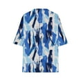 thumbnail image 7 of PVCS Womens Tops Women's Ladies Fashion Casual Cropped Short Sleeve Printing Loose Shirt Blouse Top, 7 of 7