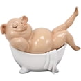 thumbnail image 2 of Sexy Babe Marilyn The Swine Pig Diva Bathing in Bathtub Statue 6"L Animal Decor, 2 of 6