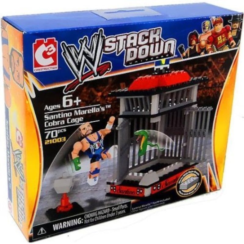 WWE Stack Down Universe Santino Marella's Cobra Cage 70 Pcs 21003  Construction Works with Major Block Brands