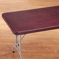 thumbnail image 2 of Wood Grain Vinyl Elasticized Banquet Table Cover, Crafted With Wipe-Free Vinyl, Soft Fleece Backing, Home Décor - Measures 48" x 24" Oblong, 2 of 4