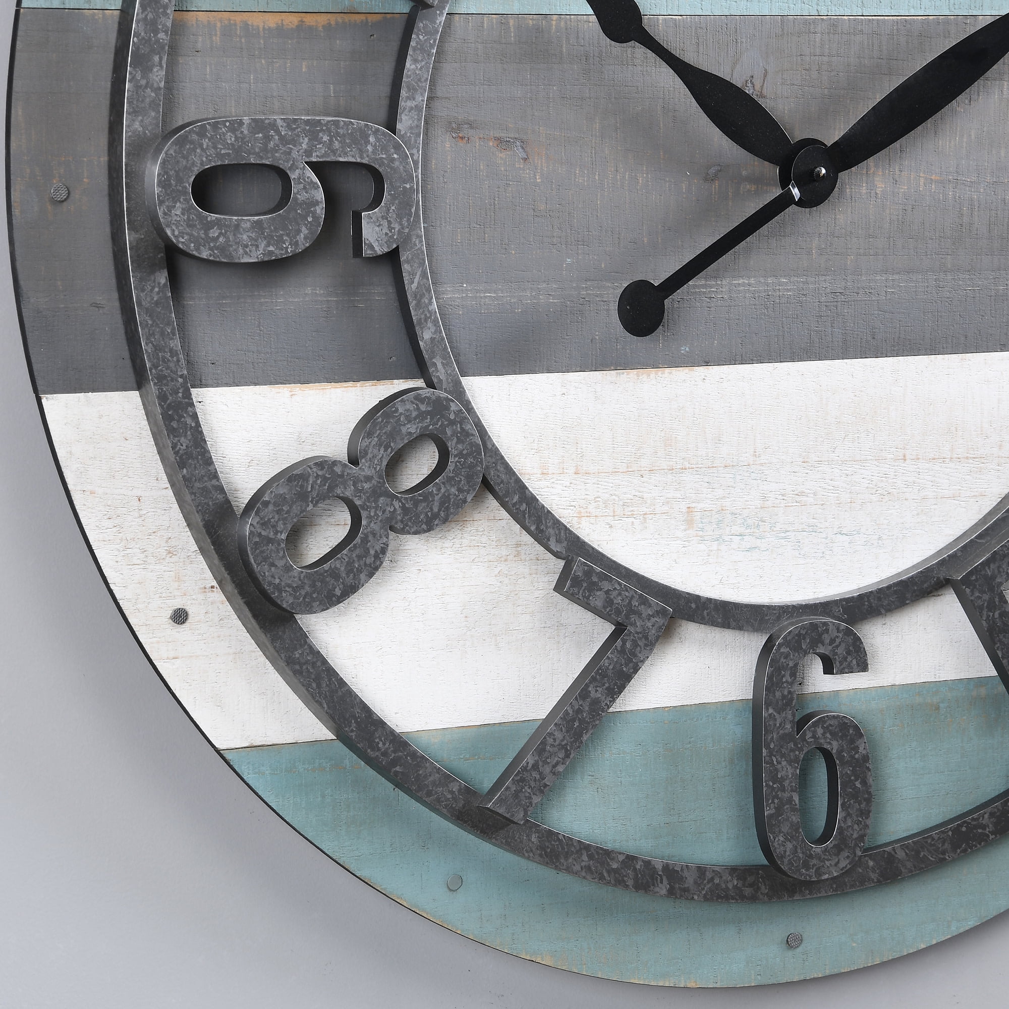 FirsTime & Co. Teal Shabby Planks Wall Clock, Farmhouse, Analog, 27 x 1.75 x 27 in