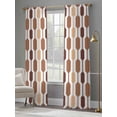 thumbnail image 4 of Mid Century Brown Geometric Sheer Curtains 84 Inches Long 2 Panels Light Filtering Semi Sheer Window Curtains Drapes for Bedroom Living Room 52"x84"&nbsp;2&nbsp;&nbsp;Panels, 4 of 7