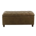 thumbnail image 2 of HomePop Banc de Rangement Traditionnel en Faux Cuir avec Boutons Capitonnés Marron, 2 of 10