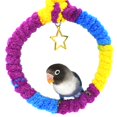 thumbnail image 2 of Parrot de felpa Swing Bar Pet Bird, anillo de escalada para mascotas, perchas para colgar para jaula, pequeño, amarillo rojo Feliz Sencillez, 2 of 5