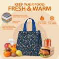 thumbnail image 5 of Pioneer Flower Floral Print Pattern Insulated Lunch Bag for Women & Adults,Large Portable Soft Cooler Lunch Bag,Thermal Food Storage Tote with Pearl Cotton,8.66L,8.75x5.75x9.5 Inch, 5 of 6