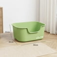 thumbnail image 5 of Small Cat Litter Box with High Sides,Cat Boxes for Indoor Cats,Cat Litter Pan for Kitty,Litter Box with Low Entry,Easy to Clean,Anti-Splashing (Green), 5 of 6