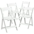 thumbnail image 3 of BizChair 4 Pack 1000 lb. Capacity White Resin Folding Chair with Slatted Seat, 3 of 15