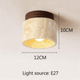 thumbnail image 4 of Modern Yellow Travertine Wooden Ceiling Lamp E27 White Light for Kitchen Hallway Living Room Study Hall Tea Room,1 * Wooden Ceiling Lamps, 4 of 7
