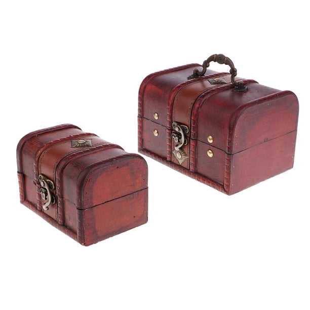 2 Piezas de Cajas de Joyería, Soportes de Exhibición de Vintage, Organizador, Joyería, Collar, CUTICAT Caja de joyería de madera