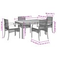 thumbnail image 4 of vidaXL 5 Piece Garden Dining Set with Cushions Black Poly Rattan, 4 of 5