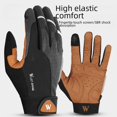 thumbnail image 1 of Guantes de dedo completo con absorción de impactos, antideslizantes, para motocicleta, bicicleta, de dedo largo, para otoño e invierno, con pantalla táctil, 1 of 3