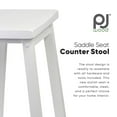thumbnail image 2 of PJ Wood Classic Saddle-Seat 24In Kitchen Counter Stools, White, Set of 2, 2 of 8