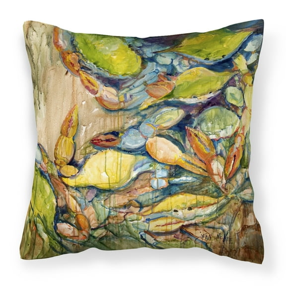Carolines Treasures JMK1248PW1414 Jubilee Crabs Canvas Fabric Decorative Pillow 14Hx14W multicolor