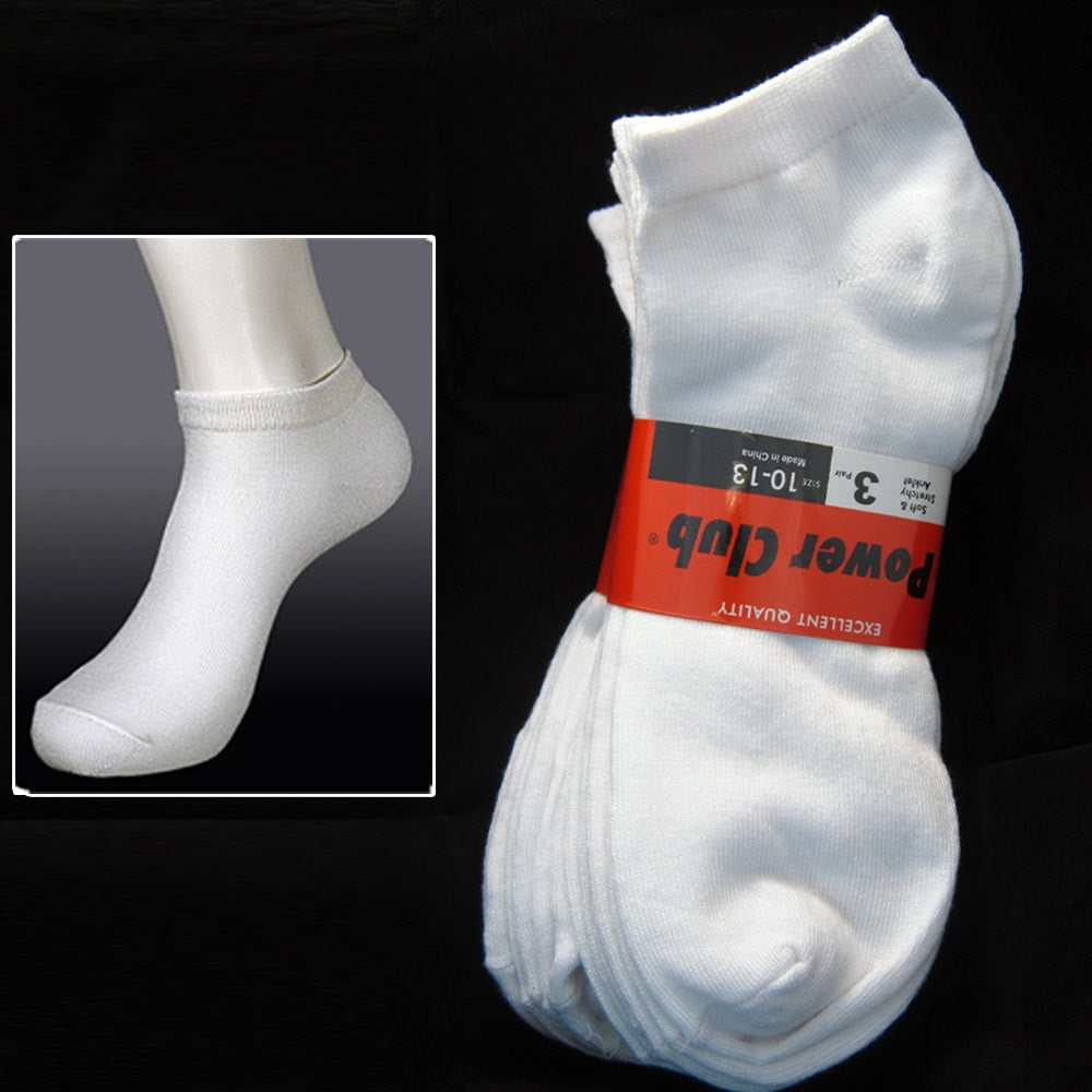 3 Pairs 2 TONES Ankle/Quarter Crew Mens Socks Cotton Low Cut Size 9-11 10-13