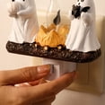 thumbnail image 4 of Halloween Ghost Campfire Flicker Plug-in Night Light, Resin Ghost Holding Pumpkin Bat Halloween Wall Sconce, Cute Bedroom/Bathroom Plug Decor Ornament, 4 of 6