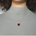 thumbnail image 4 of Handmade Light Siam Red Crystal Heart Sterling Silver Necklace - 18 Inch, 4 of 5