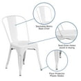 thumbnail image 2 of Flash Furniture 5-Piece Commercial Grade 31.5" Square Metal Dining Table and Chairs Set, White, 2 of 9