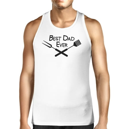Best Bbq Dad Mens White Cotton Tank Top Barbeque Dad Gift