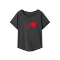 thumbnail image 1 of Camiseta para mujer con cuello redondo y manga corta simple para el trabajo y caminar en la playa S, 1 of 4