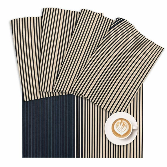 Placemat Abstract Stripes Placemats for Dining Table Black Beige Washable Table Mats for Party Kitchen Dining Decoration