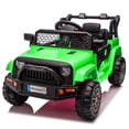 thumbnail image 3 of Xuanlur 12 Volt Ride on Toys for Toddlers w/Remote Control, Electric Ride on Truck Car w/Reflective Stickers, Front Anti-Collision Bar Design, LED Headlights, Bluetooth, 3 Speeds, Green, 3 of 7