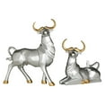 thumbnail image 1 of 1 par de estatuas de vaca, esculturas de toro, artesanías, arte moderno, resina, animales de la suerte. Plata, 1 of 9