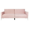 thumbnail image 2 of SAFAVIEH Chelsea Foldable Futon Bed Blush / Chrome, 2 of 7