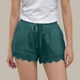 thumbnail image 2 of ShomPort Girls Lace Trim Shorts Casual Summer Elastic Waist Drawstring Loose Comfy Dressy Shorts, 4-14Y, 2 of 9
