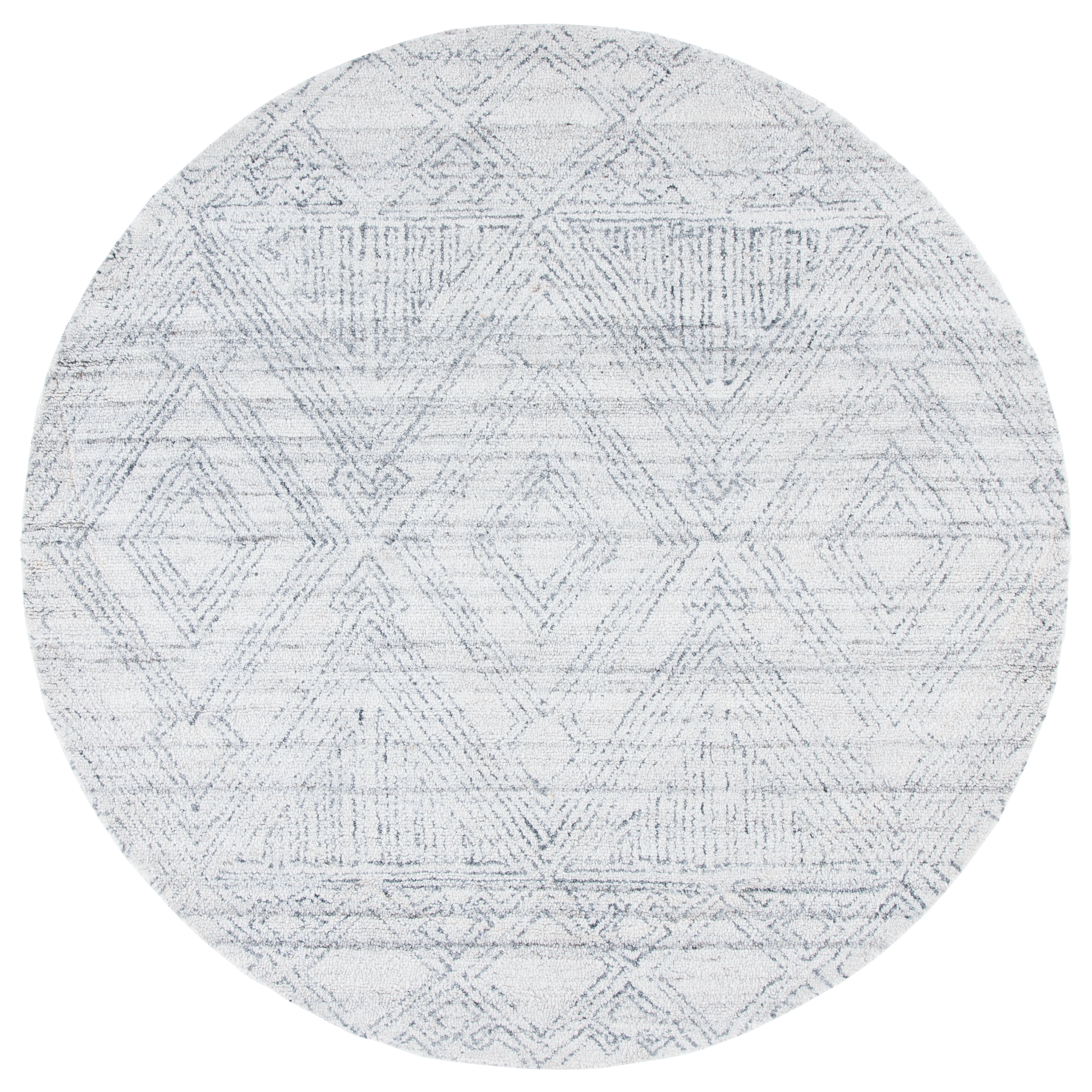SAFAVIEH Abstract Tendrils Geometric Area Rug, Ivory/Grey, 6' x 6' Round