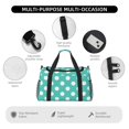 thumbnail image 4 of Balery Teal Turquoise And White Polka Dot Bolsa de Gimnasio para Mujeres, Bolsa de Viaje con Bolsillo Húmedo, Bolsa de Fin de Semana para Mujeres, Bolsa de Viaje Resistente al Agua, 4 of 7