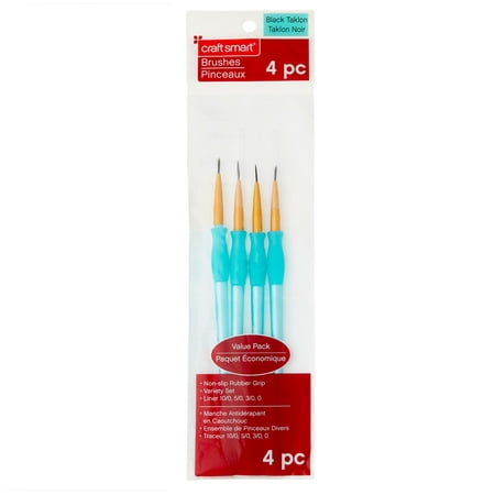 UPC: 0886946972157 | Black Taklon Liner Brushes Value Pack By Craft Smart®