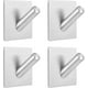 thumbnail image 1 of Gancho para toalla/ganchos adhesivos - Ganchos de pared para abrigo/bata/toallas se pegan en el baño/cocina, paquete de 4, acabado cepillado de acero inoxidable, 1 of 5