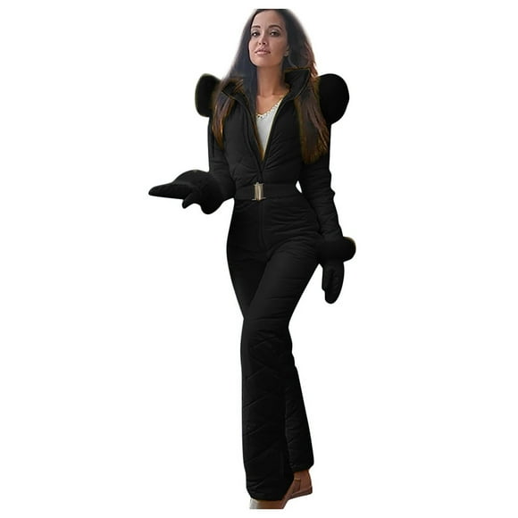 MSJUHEG Jumpsuits For Women Sweatpants Women Women Thick Hot Snowboard Skisuit Outdoor Sports Zipper Ski Suit Womens Jumpsuit Black 4Xl