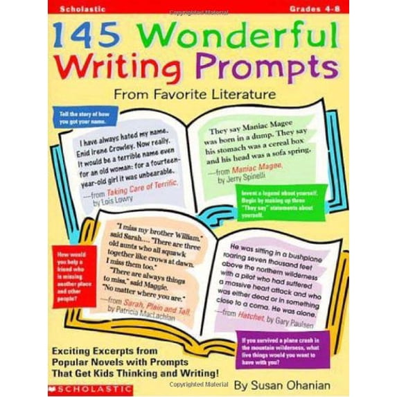 Pre-Owned 145 Wonderful Writing Prompts From Favorite Literature (Grades 4-8) (Paperback) 0590019732 9780590019736