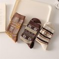 thumbnail image 5 of Retro Jacquard Cotton Mid-calf Stacked Socks - Comfortable for Spring and Autumn, Set of 3 Pairs^ccgv2, 5 of 5