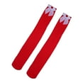 thumbnail image 1 of CIMAXIC Noël 1 Paire de Bas de Fête Nœud Bas Cuisse Haute Chaussettes pour Femmes Costumes de Fête Dames Chaussettes Rouges avec Nœud Blanc, 24.8"X3.94"X0.2 Pouces, 1 of 5